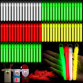 Lewtemi 4 or 6 Inch 100 Pack Glow Sticks Bulk Light Sticks Chem Emergency Lights with Lanyard Tactical Military Emergency Glow Stick Favors for Camping Hiking Party(Bright Color4 Inch)