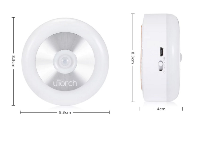Luz nocturna LED con sensor de movimiento y control táctil