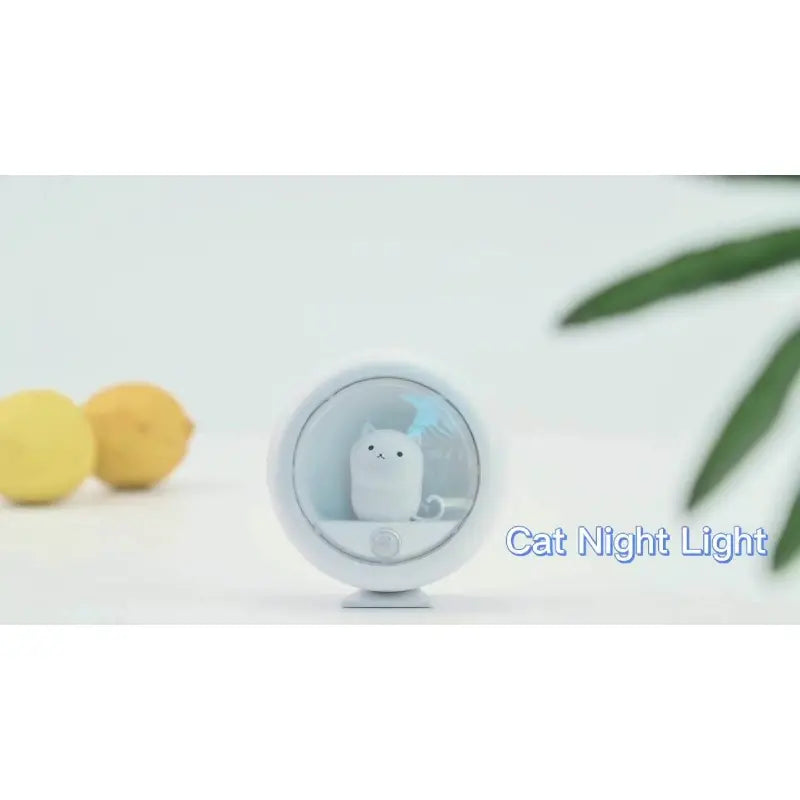 Cute Cat Night Light with Motion Sensor, Battery Operated