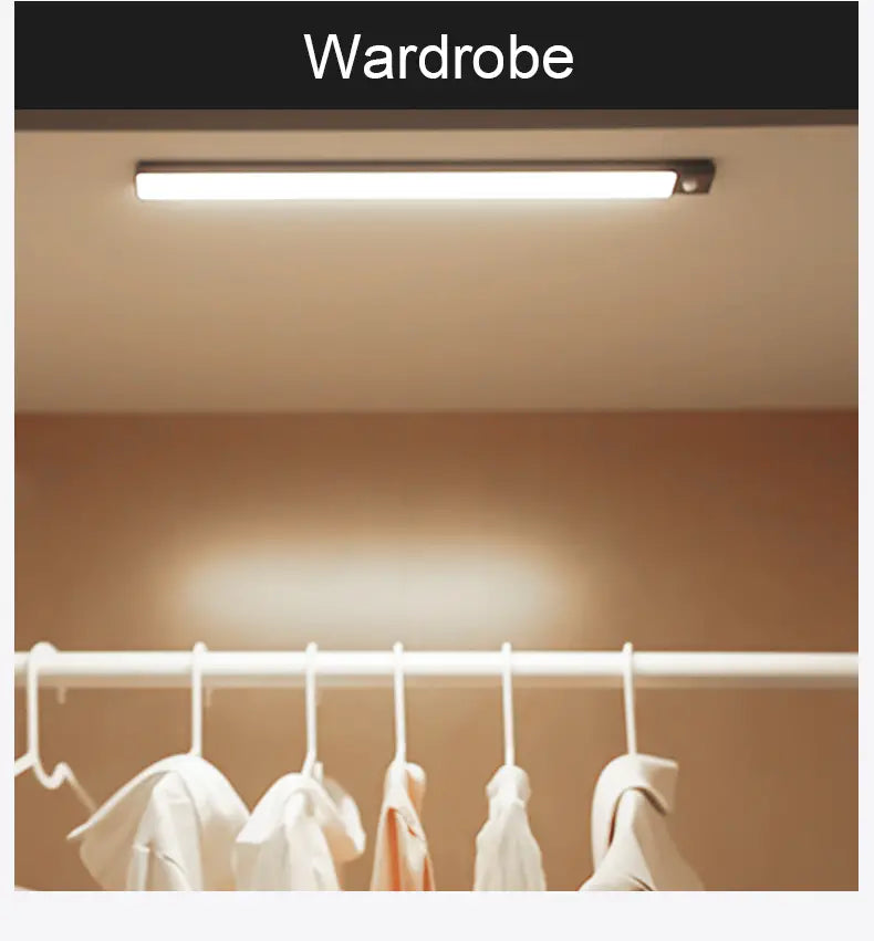 Luz LED de armario con sensor de movimiento para debajo del mostrador