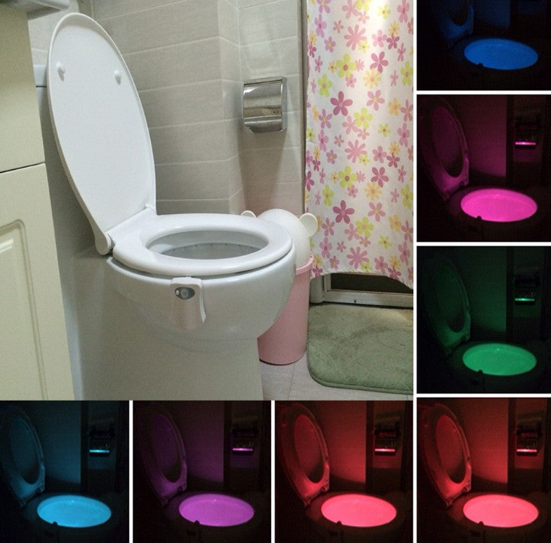 8-Color LED Toilet Light with Motion Sensor Night Lamp