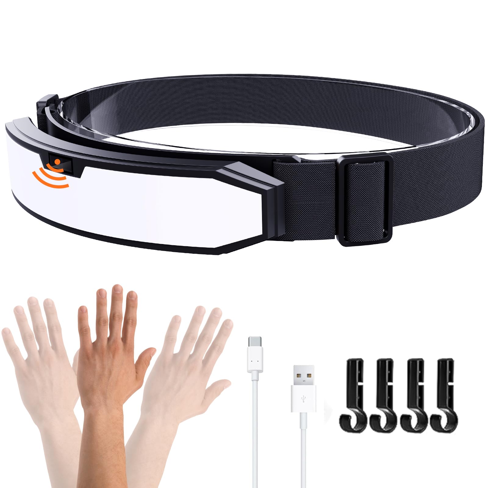 svsviio Rechargeable Headlamp1200 Lumen Super Bright LED Head Lamp with Motion SensorHard Hat LightHead Lights for ForeheadUSB-C Headband FlashlightHeadlamps for Adults Camping/Hiking/Mechanic