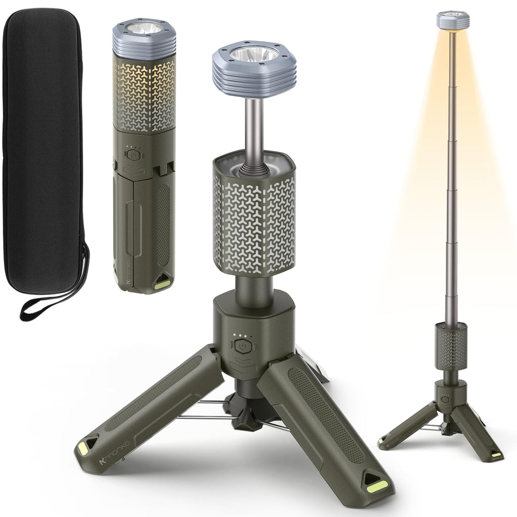 MORIKO Luces de camping recargables telescópicas portátiles plegables linterna magnética elementos esenciales para acampar 10500 mAh IP67 linternas LED impermeables equipo de camping para senderismo pesca viajes emergencia