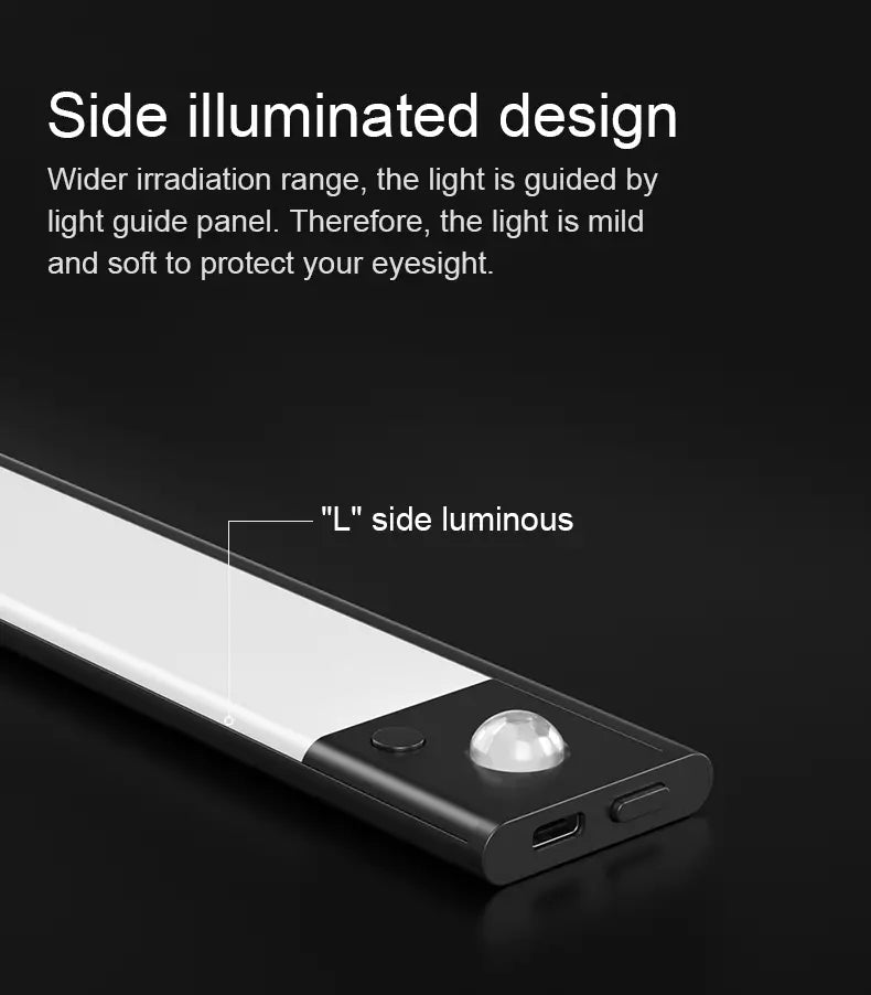 Luz LED de armario con sensor de movimiento para debajo del mostrador