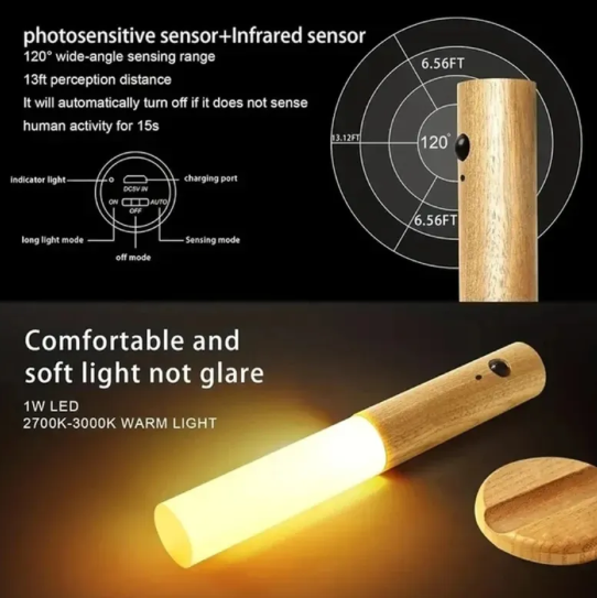 Luz nocturna con sensor de movimiento magnético