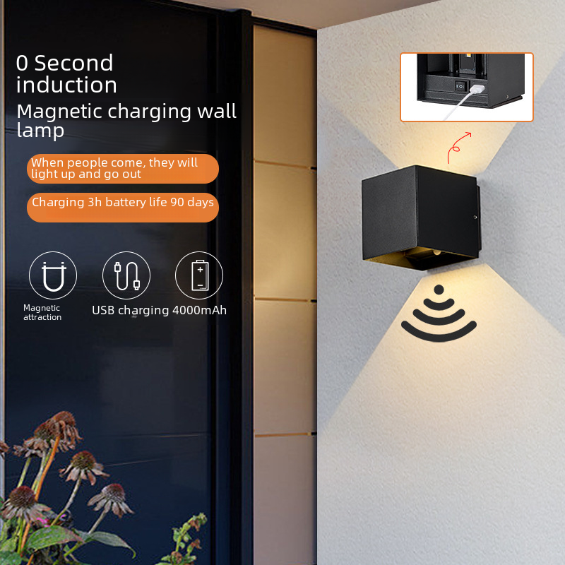 Aplique de pared LED minimalista de aluminio con sensor de movimiento