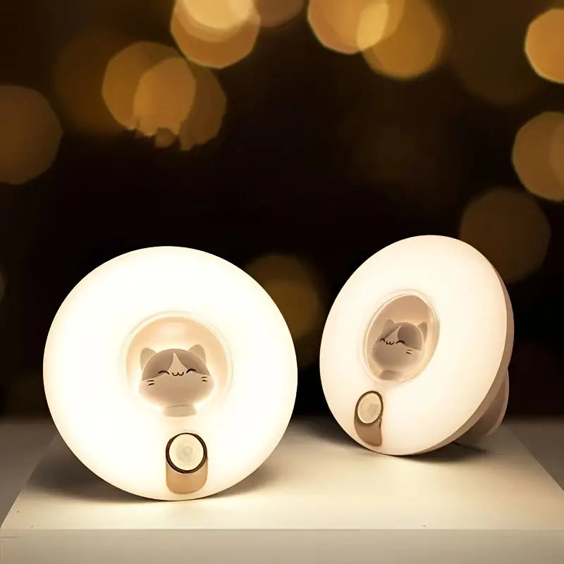 Cute Cat Rechargeable LED Night Light with Motion Sensor